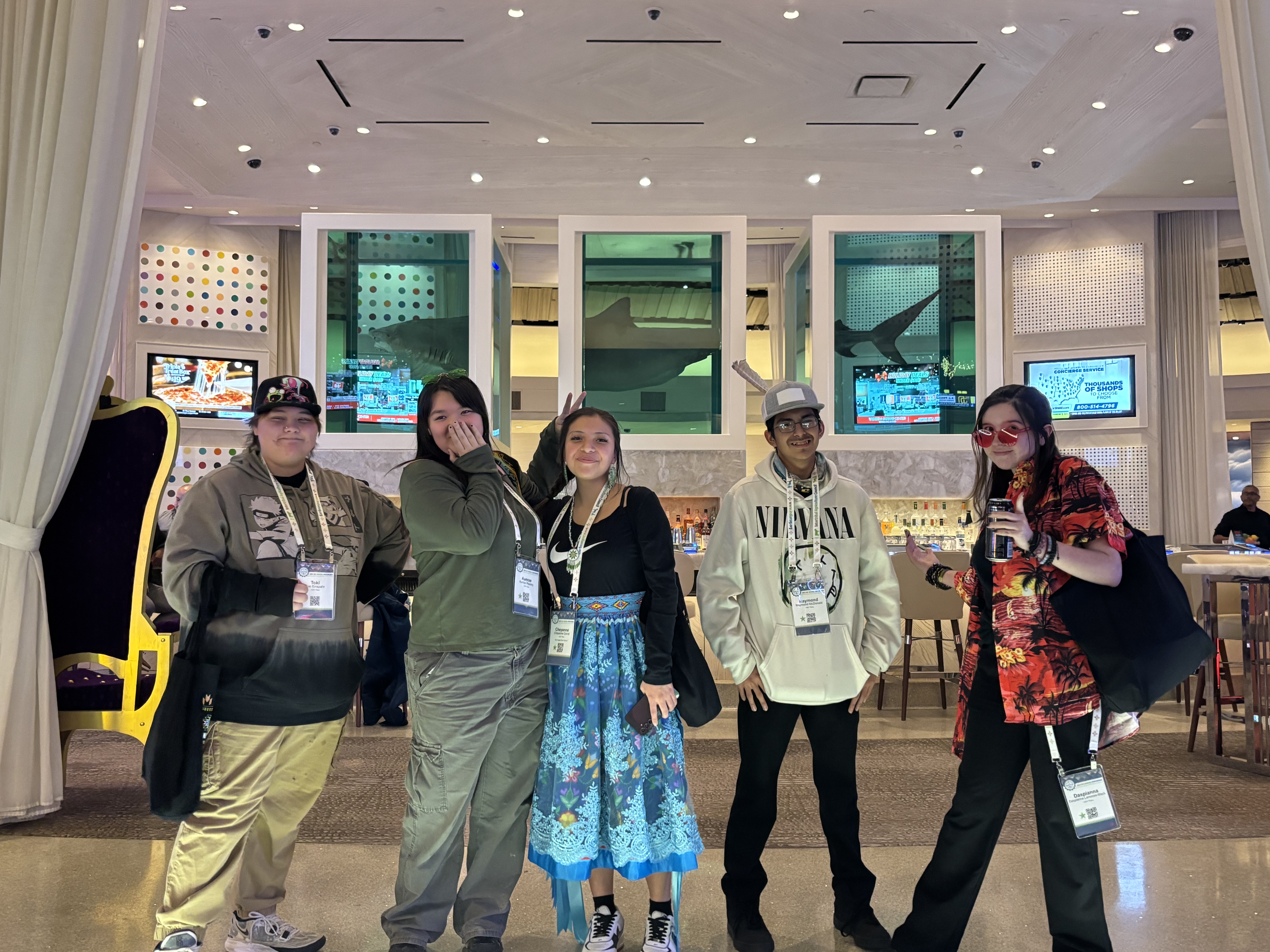 Tribal Youth in Agriculture Club in conference hotel during the Intertribal Agriculture Conference Annual Meeting